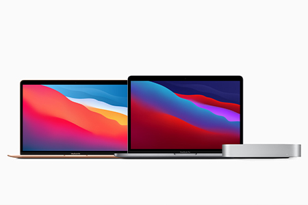 MacBook Air, MacBook Pro, iMac, and Mac mini