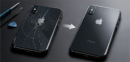 Cracked iPhone Back Glass